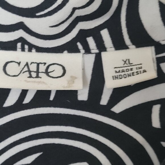 Black & White Zip Shirt Jacket Cato Womens Size XL - Picture 6 of 12